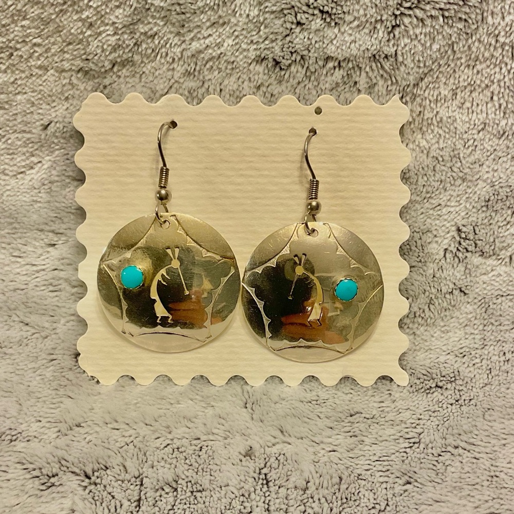 Silver and Turquoise Dangle Earrings